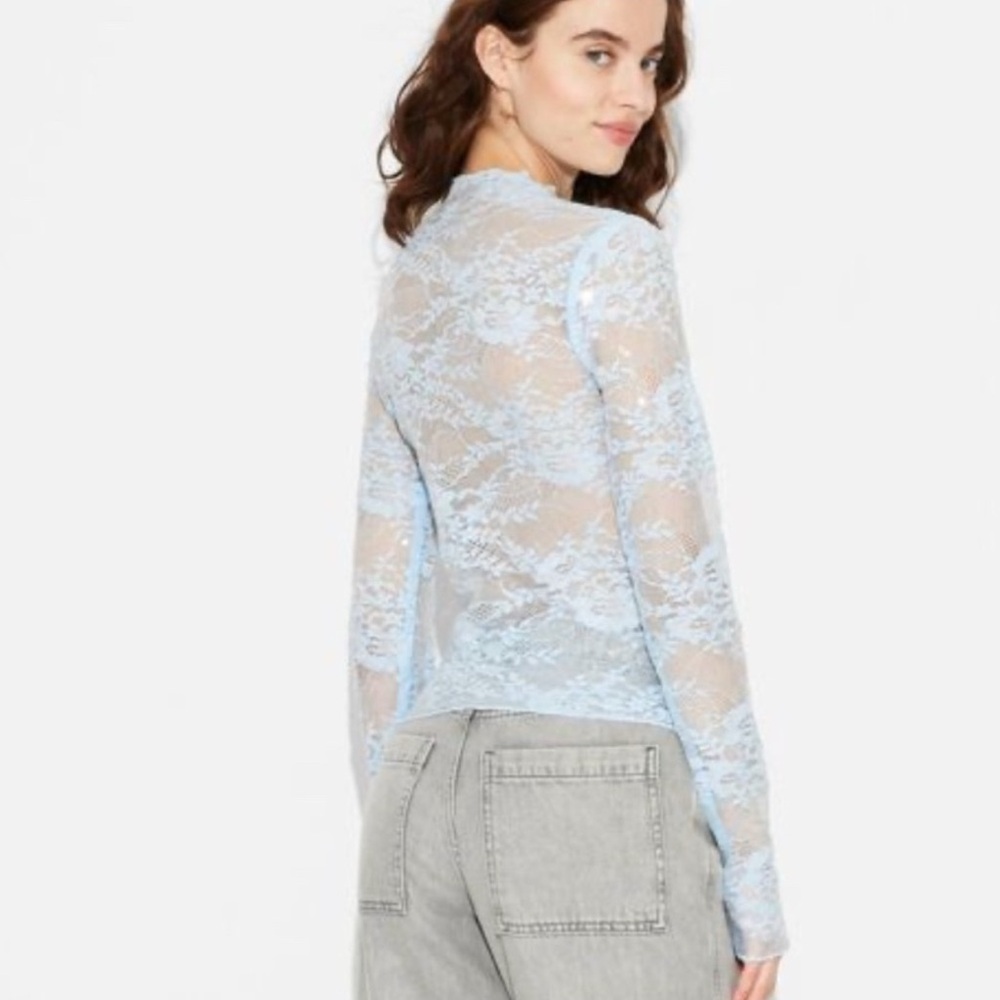 Wild Fable Stretchy Lace Sequin Long Sleeve Top - Picture 2 of 6
